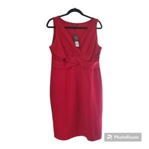 Daisy Fuentes Women’s Black Empire Dress Very Flattening Surplice Size L NWT